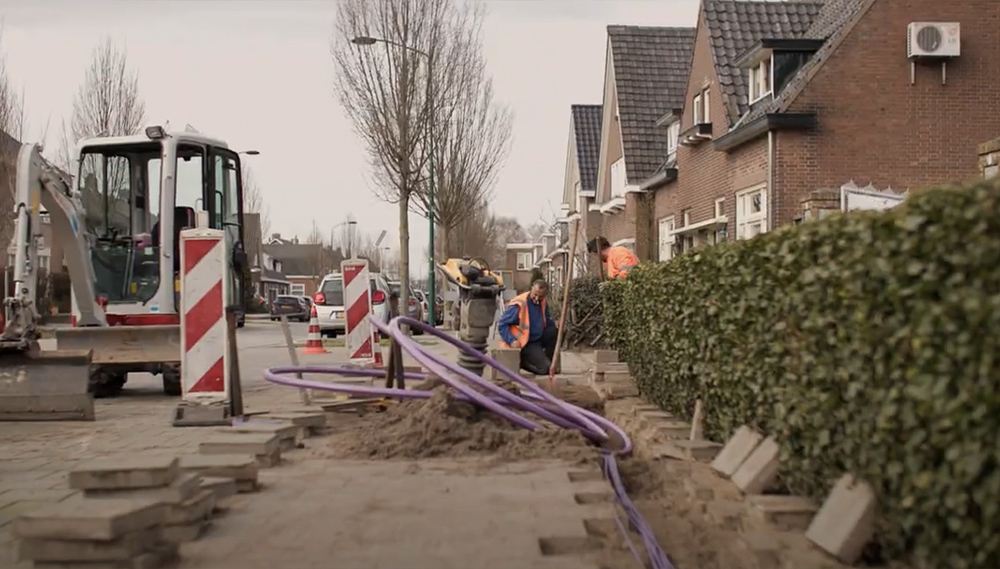 Underground fiber cable installation FCST Underground fiber cable installation FCST