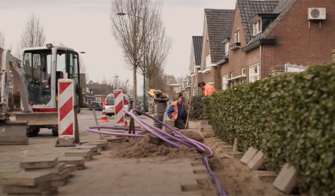 Underground fiber cable installation FCST Underground fiber cable installation FCST