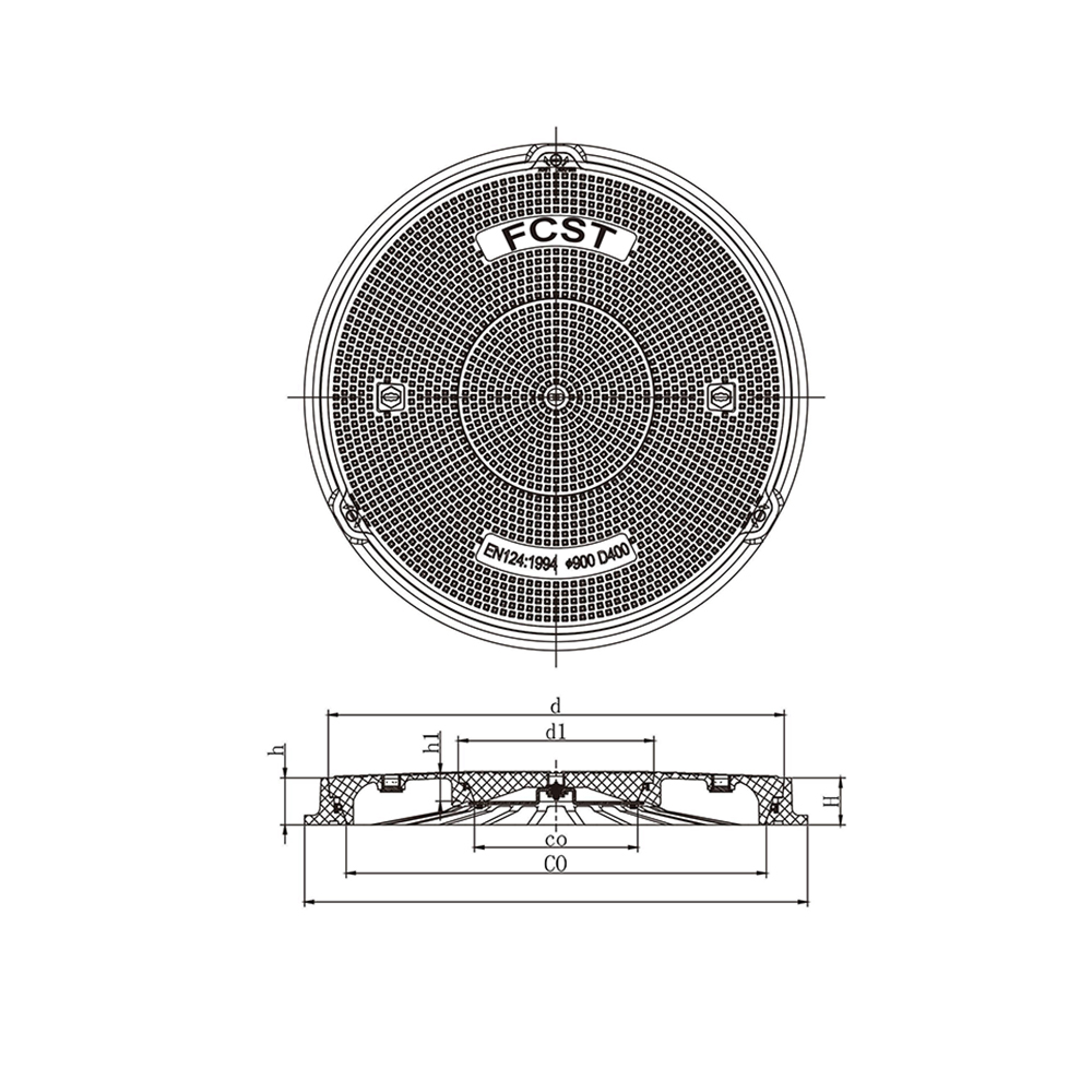 FCST-D400-SMC01 Round Composite Manhole Cover Structure